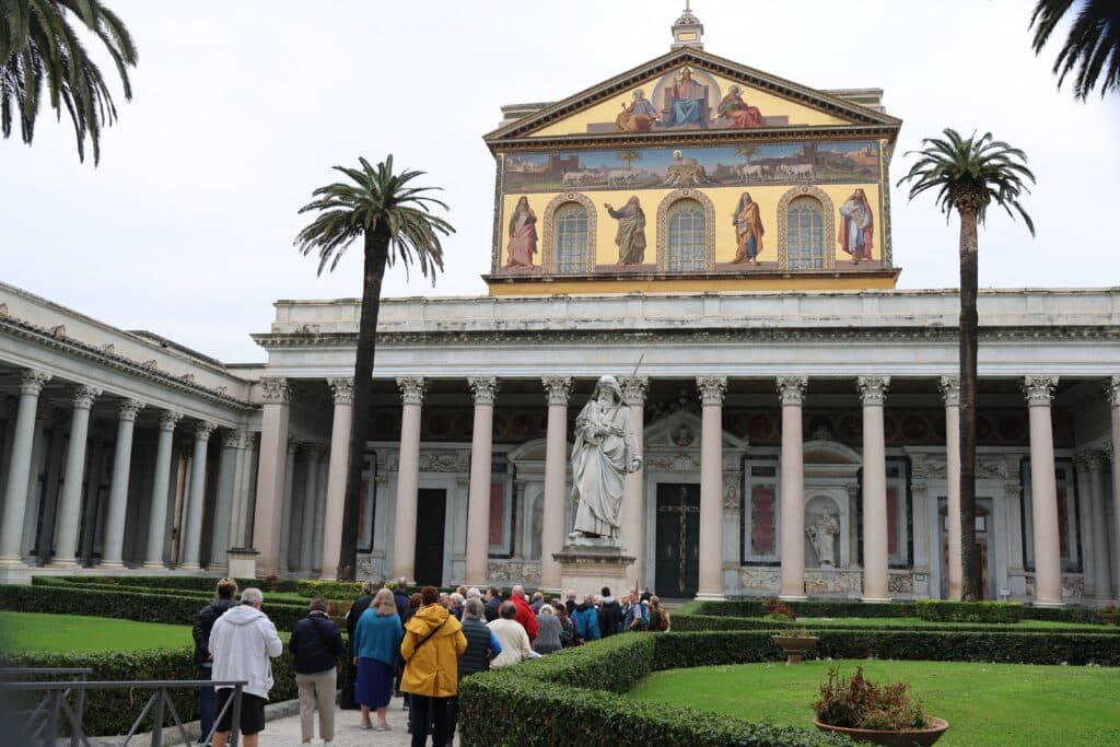 The pilgrimage arrives at St Paul's Outside the Wall, Rome