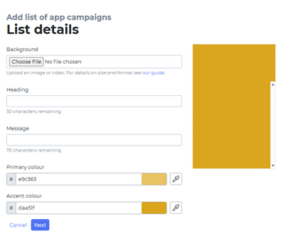 Create host menu screen
